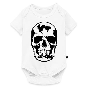 tete de mort squelette crane skull - Body à manches courtes Premium Bébé - blanc - Devant