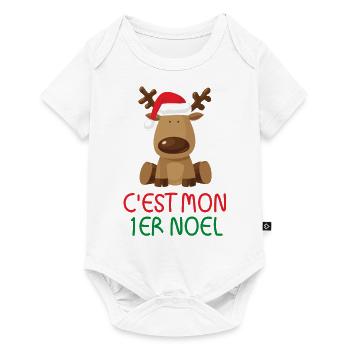 bébé premier noel bébé renne body bébé cadeau noel - Body à manches courtes Premium Bébé - blanc - Devant