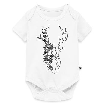 Hirsch - Baby Premium Kurzarmbody - Weiß - Vorne