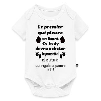 Le premier qui pleure en lisant ce body bébé - Body à manches courtes Premium Bébé - blanc - Devant
