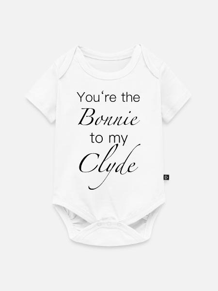 Schriftzug Bonnie und Clyde - Baby Premium Kurzarmbody - Weiß