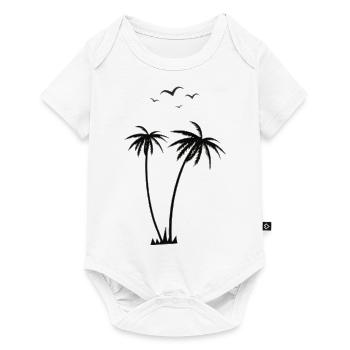 Palm trees and birds - Baby Premium short-sleeve bodysuit - white - Front