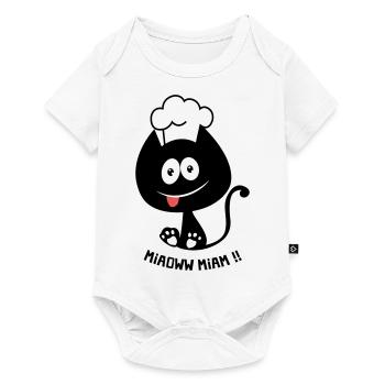 Chat gourmand ! Humour de chat toque cuisinier - Body à manches courtes Premium Bébé - blanc - Devant