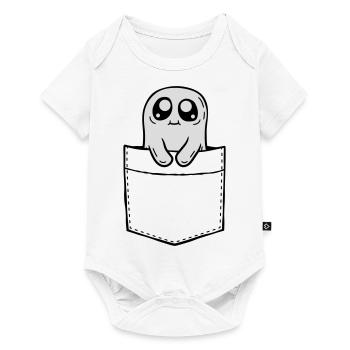 Chest pocket ghost take comic - Baby Premium short-sleeve bodysuit - white - Front