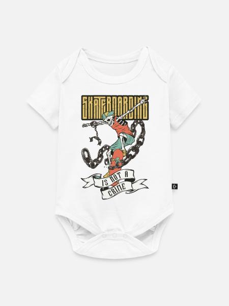 Skateboarden ist kein Verbrechen - Baby Premium Kurzarmbody - Weiß