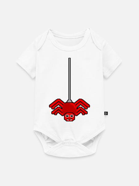 Spinne 8bit - Baby Premium Kurzarmbody - Weiß
