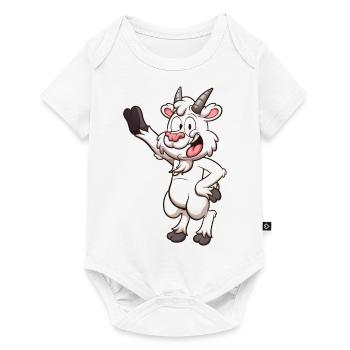 Friendly Smiling Cartoon Goat - Baby Premium short-sleeve bodysuit - white - Front