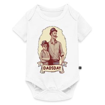 Fête des pères Papa Rétro Vintage Design - Body à manches courtes Premium Bébé - blanc - Devant