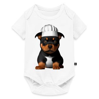 Rottweiler Gastronom Hunde Hundewelpe Kochen Hund - Baby Premium Kurzarmbody - Weiß - Vorne