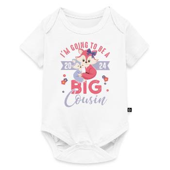 Große Cousine 2024 Baby Schwangerschaft Kind Fuchs - Baby Premium Kurzarmbody - Weiß - Vorne