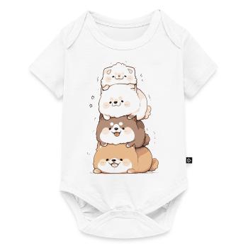 Pyramide de Shiba - Body à manches courtes Premium Bébé - blanc - Devant