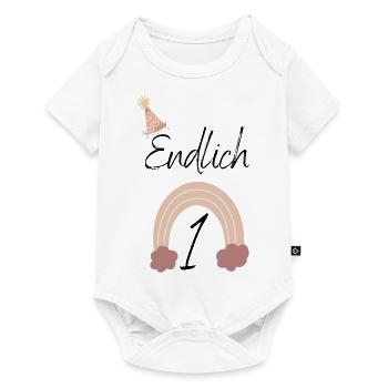 Erster Geburtstag, Endlich 1 - Baby Premium Kurzarmbody - Weiß - Vorne