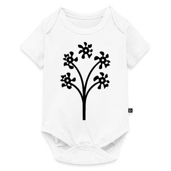 Fleur avec tige - Body à manches courtes Premium Bébé - blanc - Devant