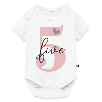 5. Geburtstag Fünf Five - Baby Premium Kurzarmbody - Weiß - Vorne