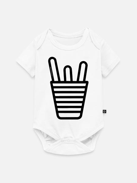 Pommes Frites Tüte - Baby Premium Kurzarmbody - Weiß