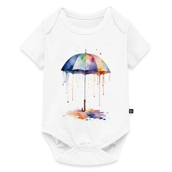 Watercolor Umbrella Blooms with Color - Baby Premium short-sleeve bodysuit - white - Front
