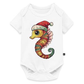 Seepferd Weihnachten - Baby Premium Kurzarmbody - Weiß - Vorne
