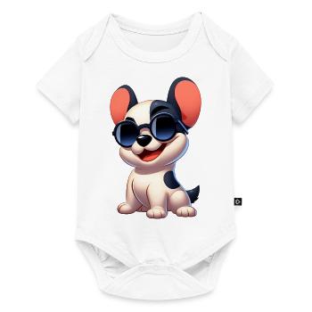 Französische Bulldogge 6 - Baby Premium Kurzarmbody - Weiß - Vorne