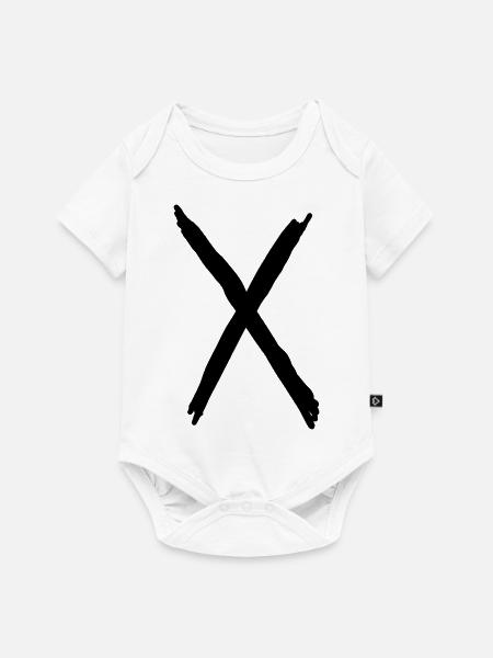Buchstaben X - Baby Premium Kurzarmbody - Weiß