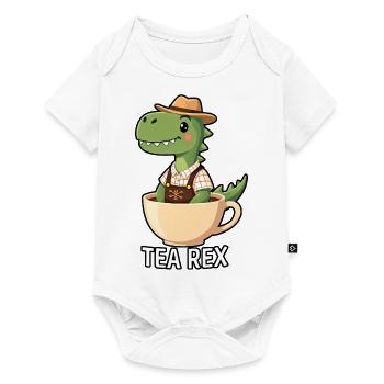 Tea Rex Tyrannosaurus Rex Lederhosn - Baby Premium Kurzarmbody - Weiß - Vorne