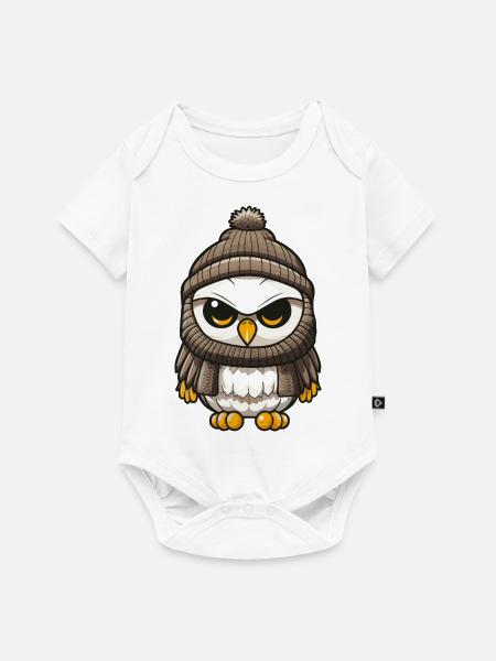 winter eule - Baby Premium Kurzarmbody - Weiß