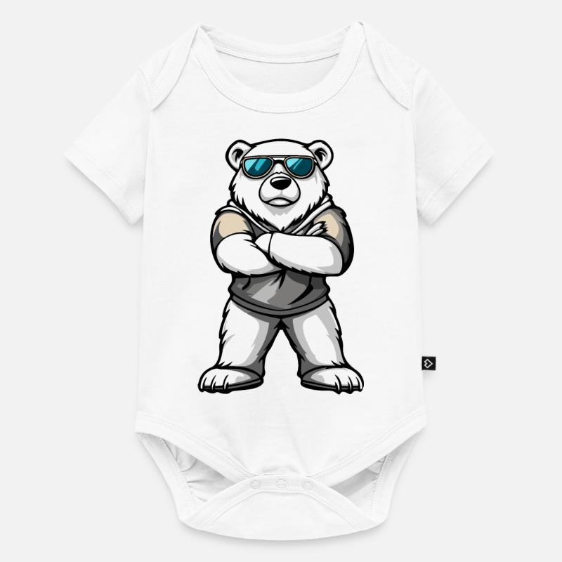 Eisbär Comic - Baby Premium Kurzarmbody - Weiß