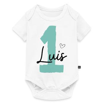 Luis 1 Geburtstag - Baby Premium Kurzarmbody - Weiß - Vorne