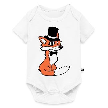Fox Red Fox Sir Mr. Top Hat Monocle Glasses - Baby Premium short-sleeve bodysuit - white - Front
