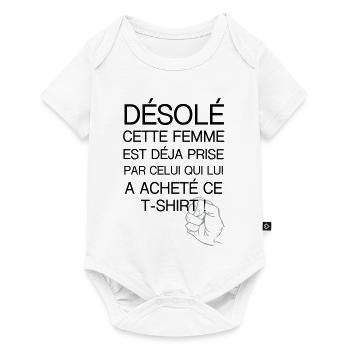 desole femme prise - Body à manches courtes Premium Bébé - blanc - Devant