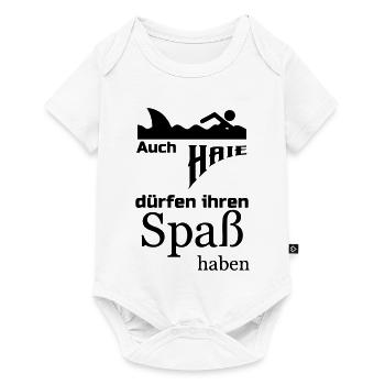 Haie dürfen Spaß haben Geschenk - Baby Premium Kurzarmbody - Weiß - Vorne