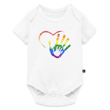 RAINBOW MAIN DANS LA MAIN - Body à manches courtes Premium Bébé - blanc - Devant