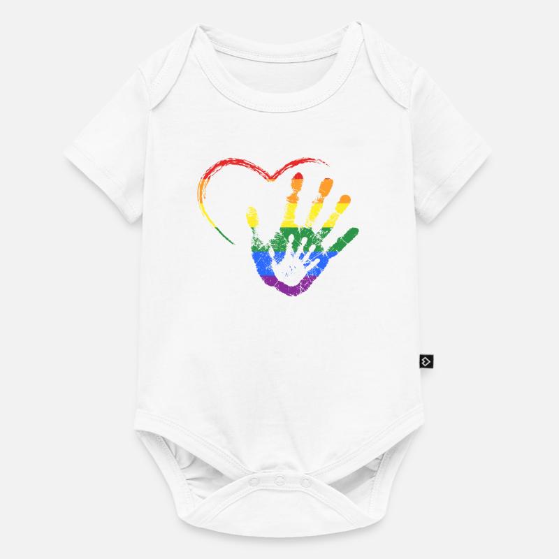 RAINBOW MAIN DANS LA MAIN - Body à manches courtes Premium Bébé - blanc