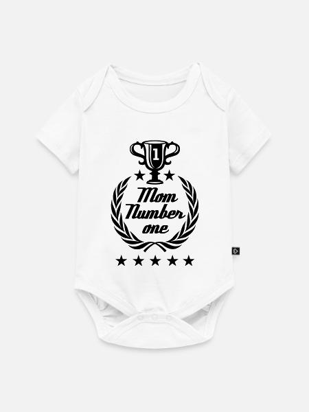 Mom number one - Baby Premium Kurzarmbody - Weiß