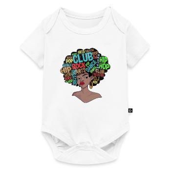 Afro Retro Disco 70s Shirt - Baby Premium Kurzarmbody - Weiß - Vorne