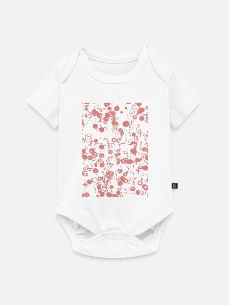 Rosa Abstractes Tropfenmuster - Baby Premium Kurzarmbody - Weiß