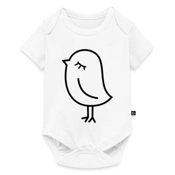 Spatz Vogel – Piepmatz Küken Tweet Vögelchen - Baby Premium Kurzarmbody - Weiß - Vorne
