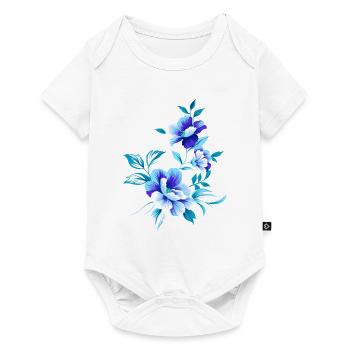 Schöne blaue Blumen Blume blau Sommer sommerlich - Baby Premium Kurzarmbody - Weiß - Vorne