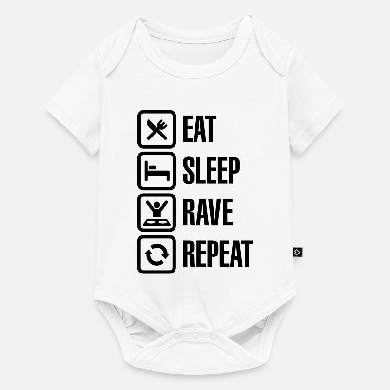 Eat sleep rave repeat - Body à manches courtes Premium Bébé - blanc