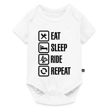 Eat sleeps horse ride repeat - Body à manches courtes Premium Bébé - blanc - Devant