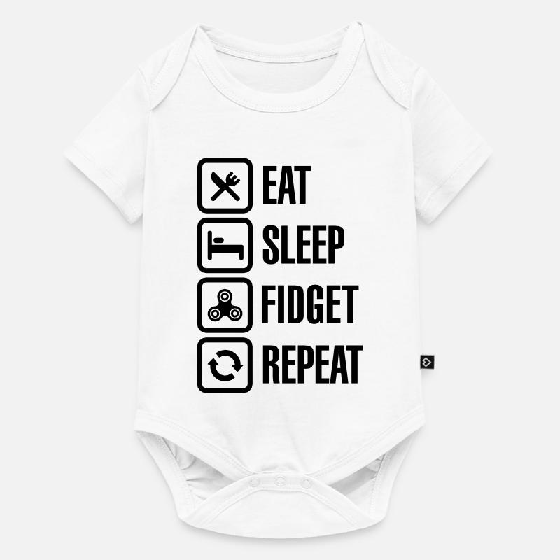Eat Sleep Fidget Repeat - Fidget Spinner - Baby Premium short-sleeve bodysuit - white