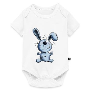 Lapin bleu - Body à manches courtes Premium Bébé - blanc - Devant