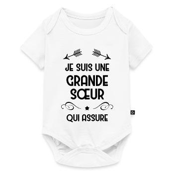 Grande Soeur Sœur Naissance Bébé Famille - Baby Premium short-sleeve bodysuit - white - Front