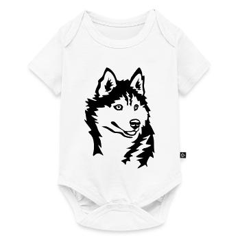 Tête de Husky - Body à manches courtes Premium Bébé - blanc - Devant