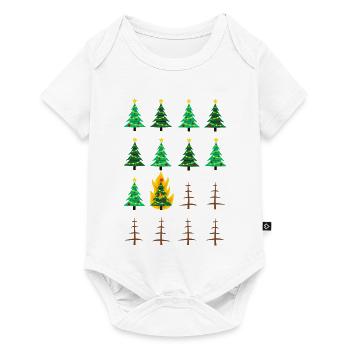 burning chrismas tree, Christmas, Christmas tree - Baby Premium short-sleeve bodysuit - white - Front