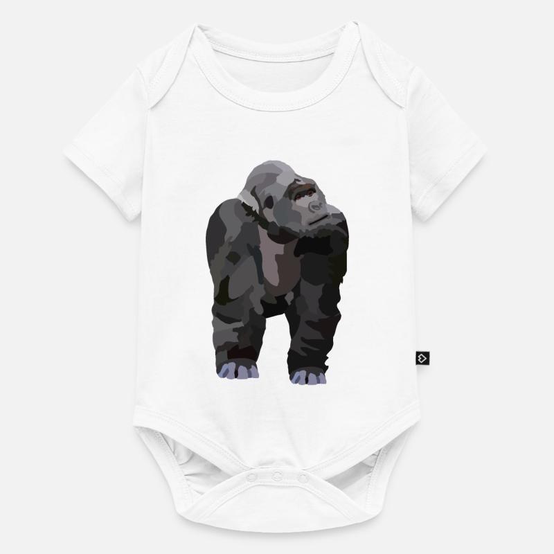 Gio, der Gorilla - Baby Premium Kurzarmbody - Weiß