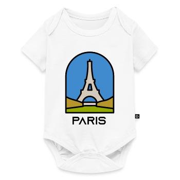 Paris - Baby Premium Kurzarmbody - Weiß - Vorne