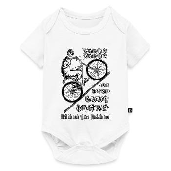 Warum ich ohne Akku fahre ? - Baby Premium Kurzarmbody - Weiß - Vorne