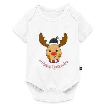 Cute Rudolph Reindeer Christmas Design - Baby Premium short-sleeve bodysuit - white - Front