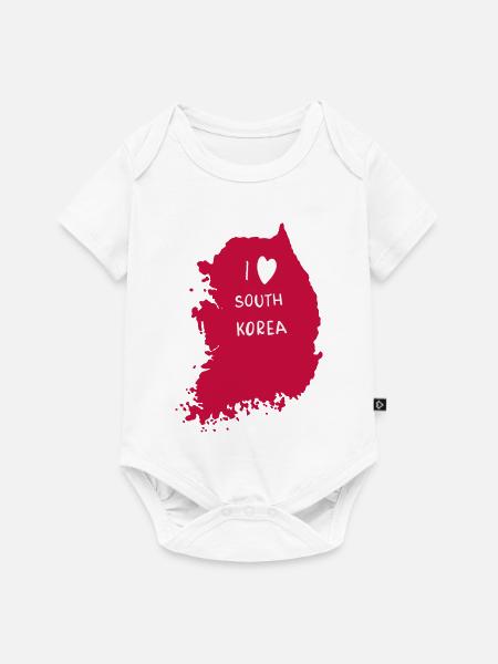 I Love Korea - Baby Premium Kurzarmbody - Weiß