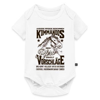 Andere Pferde bekommen Kommandos Pferd Spruch - Baby Premium Kurzarmbody - Weiß - Vorne